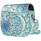 Fintie Protective Case Compatible with Polaroid PIC-300 / Fujifilm Instax Mini 7s Instant Film Camera - Premium Vegan Leather Bag Cover with Removable Strap, Emerald Illusions