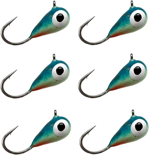 Reaction Tackle Tungsten Ice Fishing Jigs, Tear Drop Jig Heads