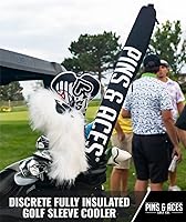 Vista 6 de Pins & Aces Funda de cerveza aislada para 7 latas, almacena hasta 7 latas discretamente en tu bolsa de golf, mantiene las bebidas enlatadas frías