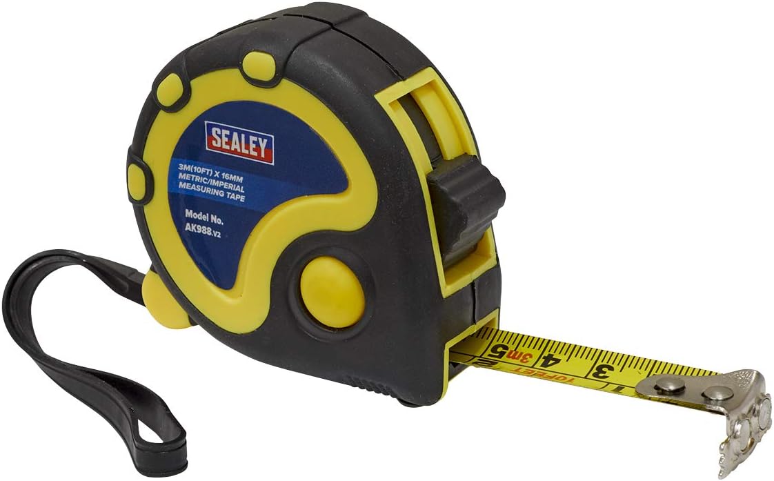 Sealey AK988 Metric/Imperial Rubber Measuring Tape, 3m x 16mm