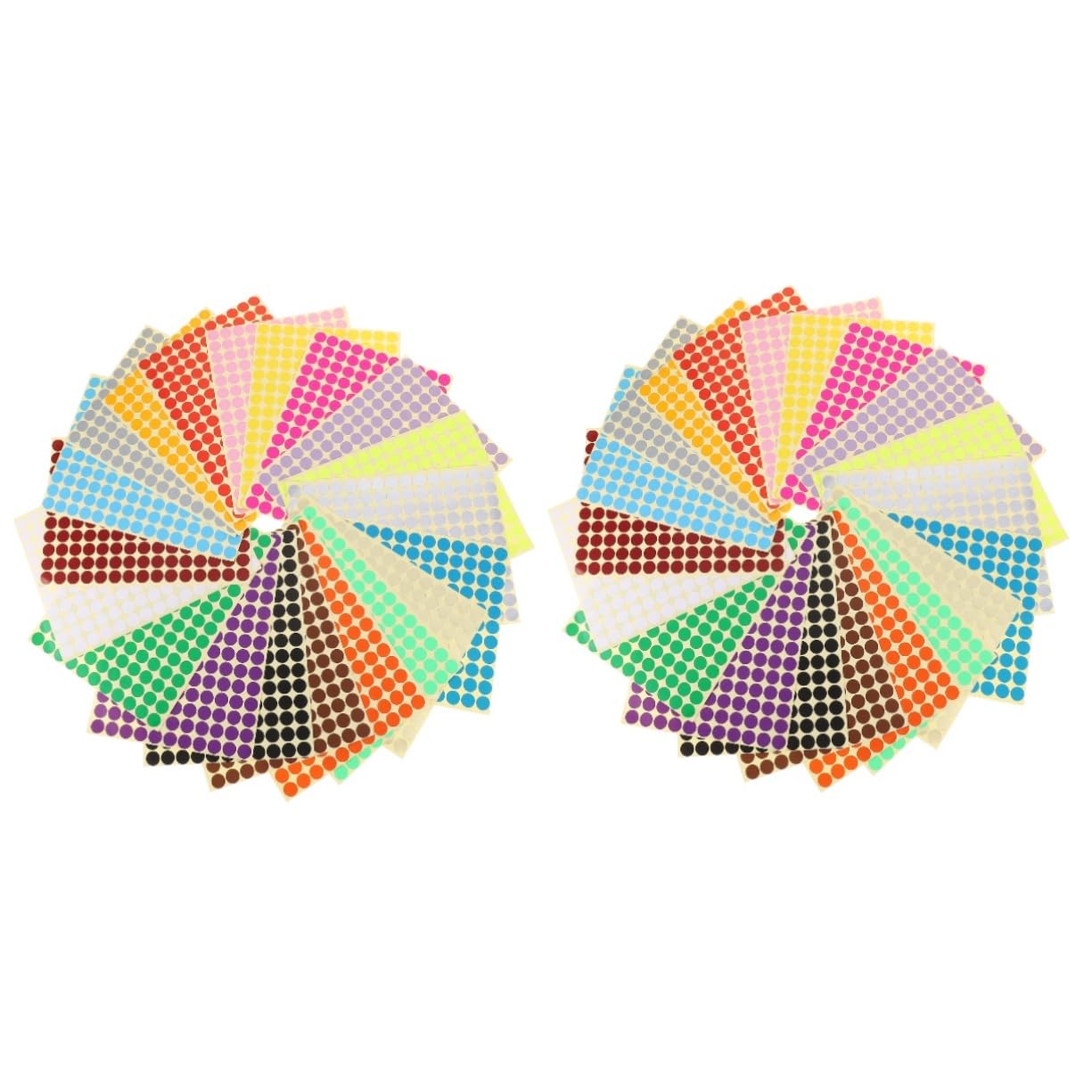 LALAFINA 2sets Circle Stickers Dot Labels 300 Round Stickers Round Labels Self-Adhesive for Home Office School 20sheets*2