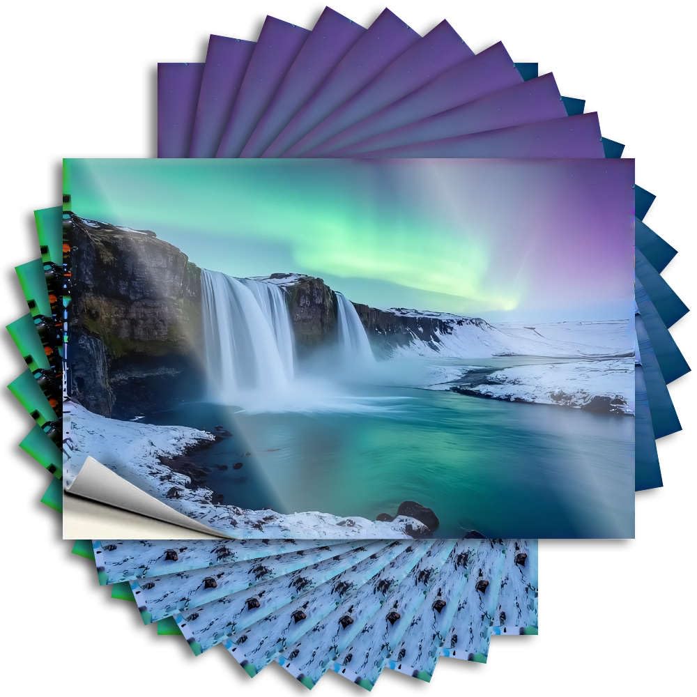 Bar Man Cave Decor, Saying Funny Case Quote Stickers, Vintage No Residue Decals for Luggage | Standing Party Favor Custom A Majestic Waterfall Illuminates with The Northern Lights(8X12CM)