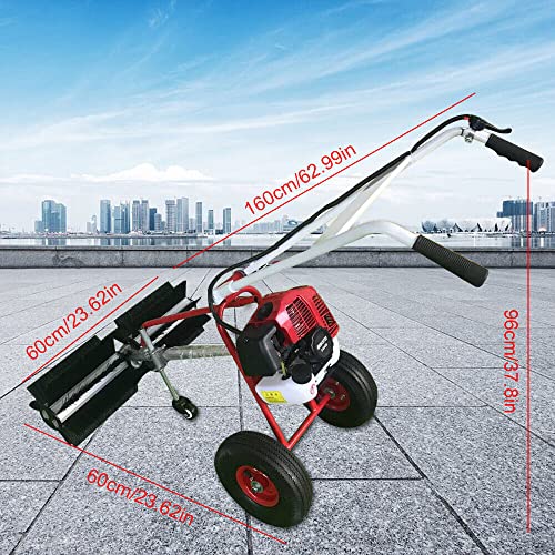image for Eapmic Gas Powered Sweeper Broom 1.7HP 43CC 2 Stroke Air-Cooled Walk B