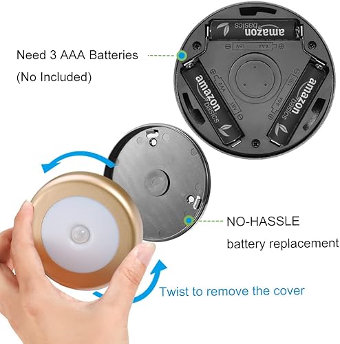 Miniatura 11 de Sensor de movimiento luz Amir, luz LED de noche que funciona con pilas, inalámbrica, se adhiere a cualquier lugar, luces para clóset, luces