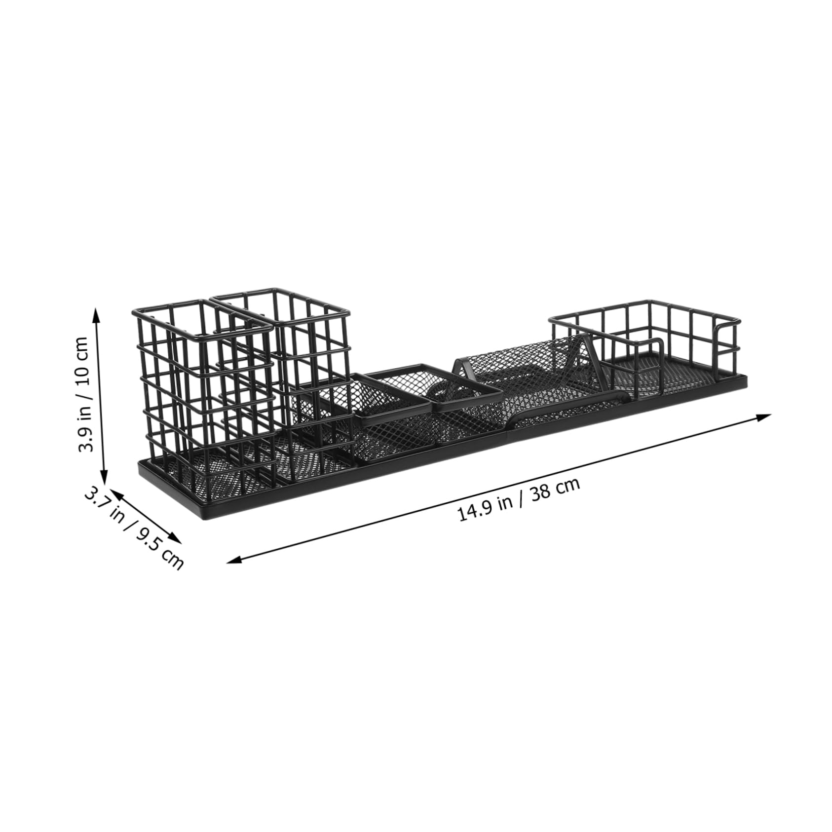 Garneck Organizer Da Scrivania in Metallo 7 Pezzi Portapenne Scatola Portaoggetti Per Ufficio Nero