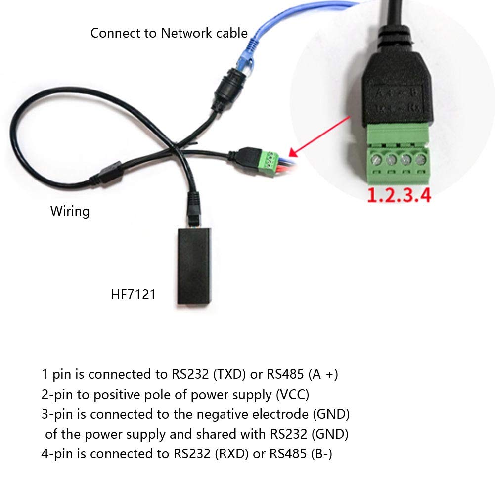 HF7121 Server Seriale Ethernet Modulo Convertitore Modbus Protocollo 5-36V CC 10/100M - 3