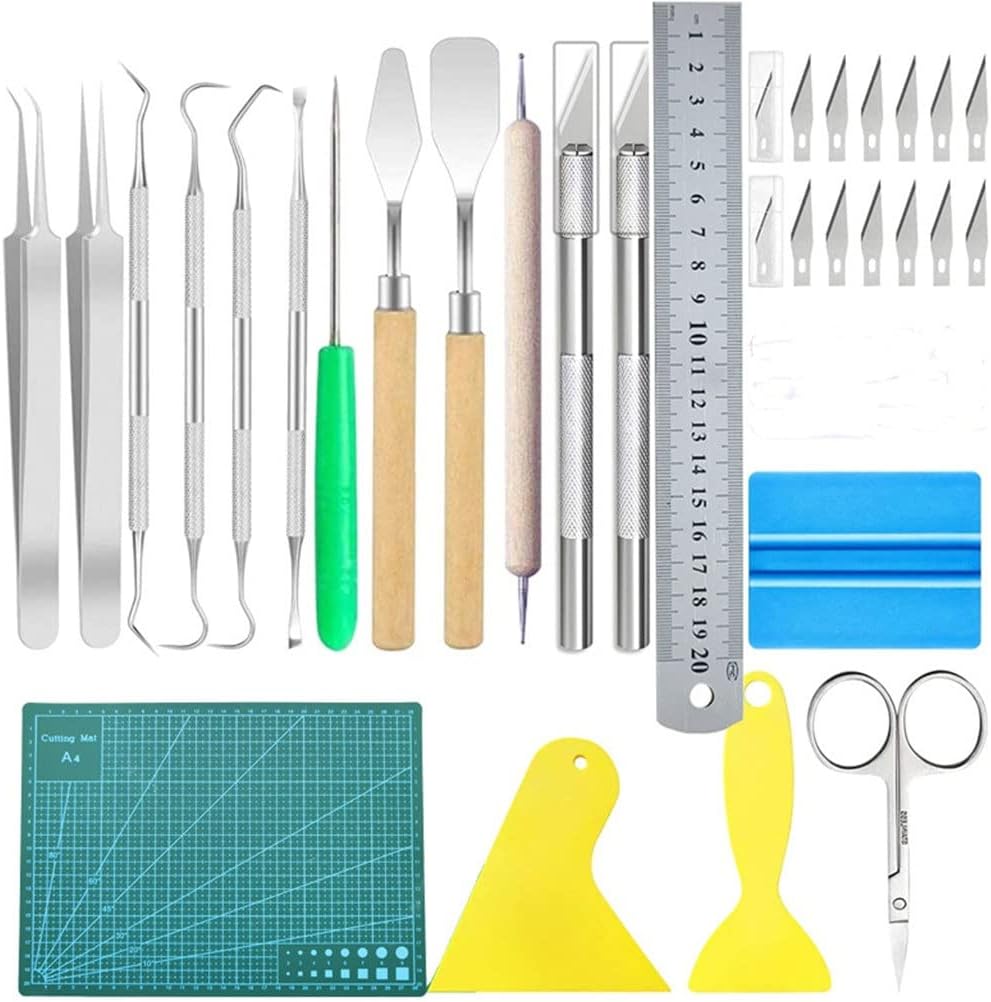 SIDUFHAOPKLL 39 Pieces/Set Craft Vinyl Weeding Tools Set Basic Tool Kit for Silhouettes Cameos Lettering DIY