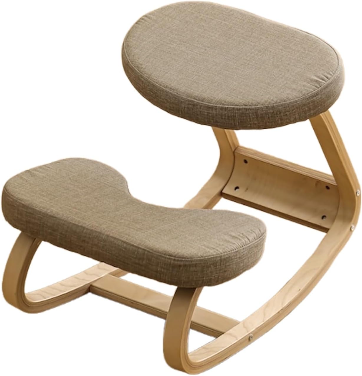 Kneeling Chair,Wood Ergonomic Posture Chair,Kneeling Desk Chair with Highly Resilient Sponge,Posture Correction for Office Home(Style 2)
