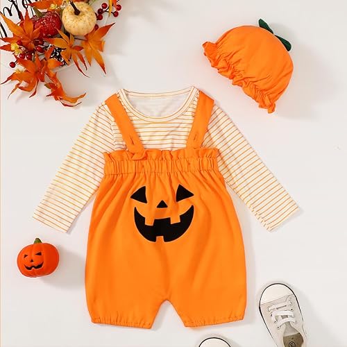 Miniatura 4 de Traje de Acción de Gracias para bebé niño y niña, traje de 1er Acción de Gracias, traje con tirantes de calabaza