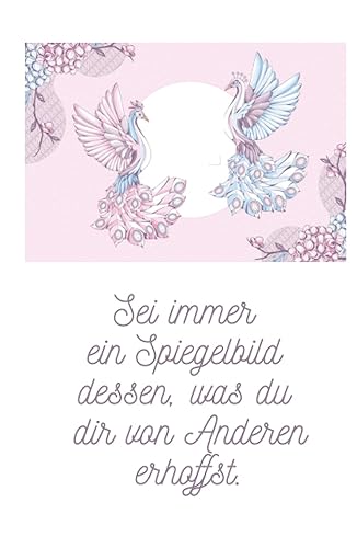 Notizbuch - Pfauenpaar: Liniertes Notizbuch A5. Über 100 Seiten. Dankbarkeitstagebuch; Tagebuch; Traumbuch. Zeitloses Motive mit einem Pfauen Paar.