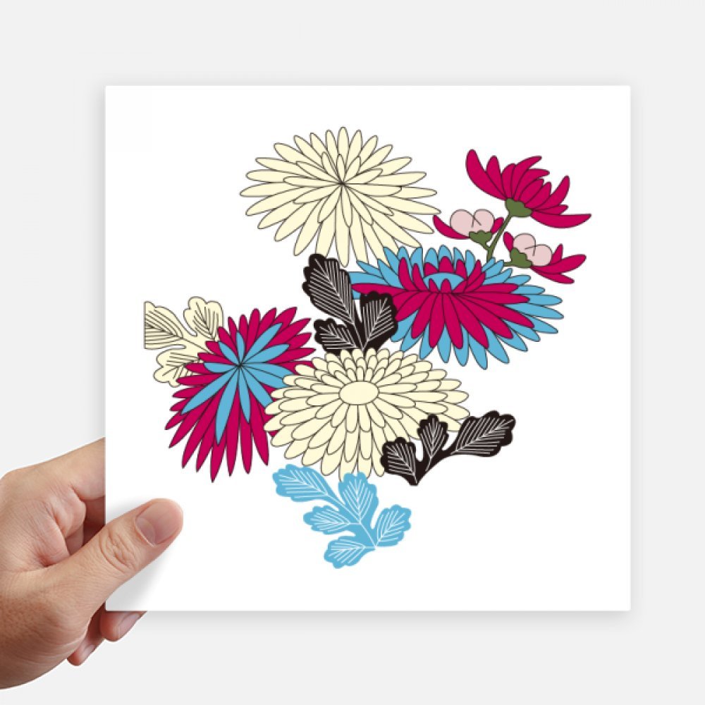 Sticker carré 20cm culture japonaise rose pour mur et ordinateur portable
