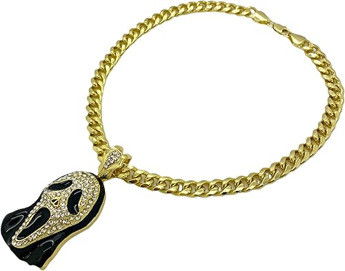 Miniatura 4 de COLGANTE DE CADENA CUBANA, CUBANO, CUBANO PARA HOMBRES MÁSCARA DE RAPPER HIP HOP HOP
