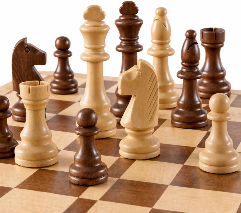 LuckyWish 4.3 Inch King Wooden Chess Pieces Only Replacement Set No Board