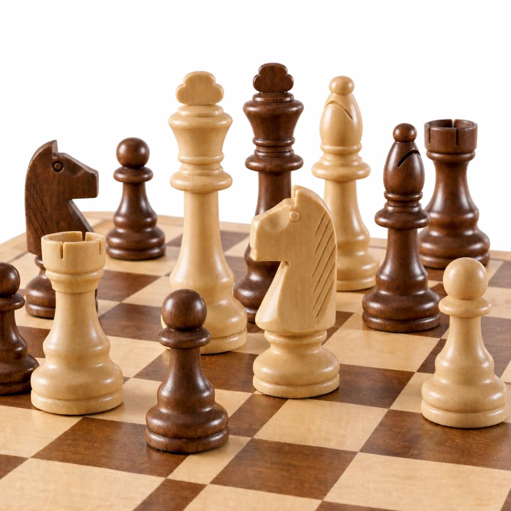 LuckyWish Large Wood Chess Pieces,4.3 Inch King,Chess Pieces Only, No Board (4.3 Inch King)