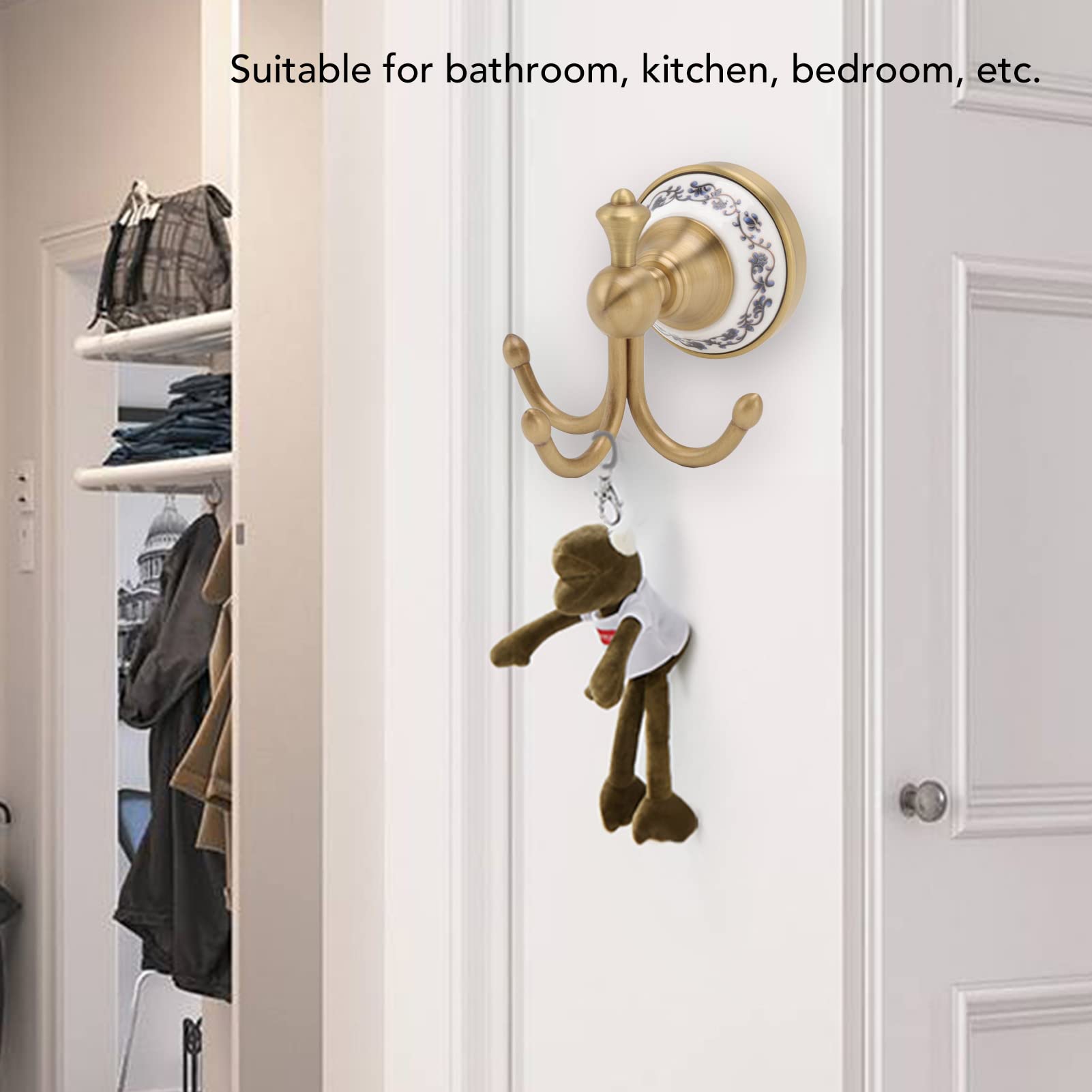 Ganchos para Toallas para Baños, Hermosa Elegancia Decorativa, Resistente Soporte para Ganchos para Batas, Sensación Suave y Rendimiento Estable, Ganchos de Cocina Montados en la Pared para Baños