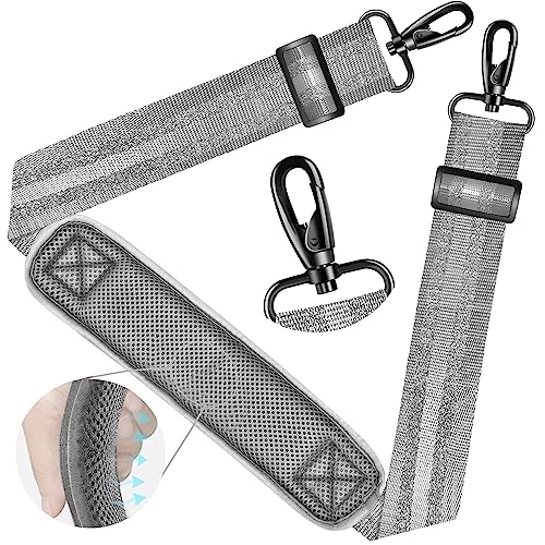 Image of ZINZ Shoulder Strap - 59 Inch Universal Heavy-duty Adjustable Strap with Ultra-thick Fixed Breathable Pad for Laptop, Gym, Camera Bag and More - Gray Silver Jacquard