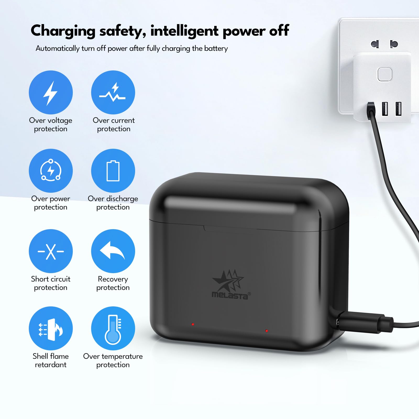 melasta Batteria agli ioni di Litio per Insta360 X3, 2 Batteria da 1800mAh con Caricabatterie a Doppio Slot, Supporta L'archiviazione su Scheda SD