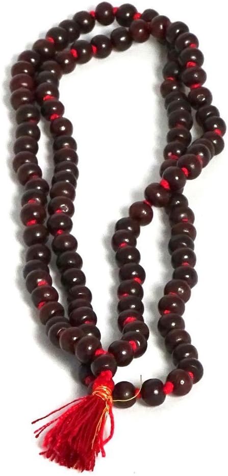 100% Pure Natural Rosewood red sandalwood 8mm handmade 108+1 beads prayer japa mala necklace -Energized yoga meditation beads japa mala Prayer Beads, Yoga Necklace Free Mala Bag for Gift