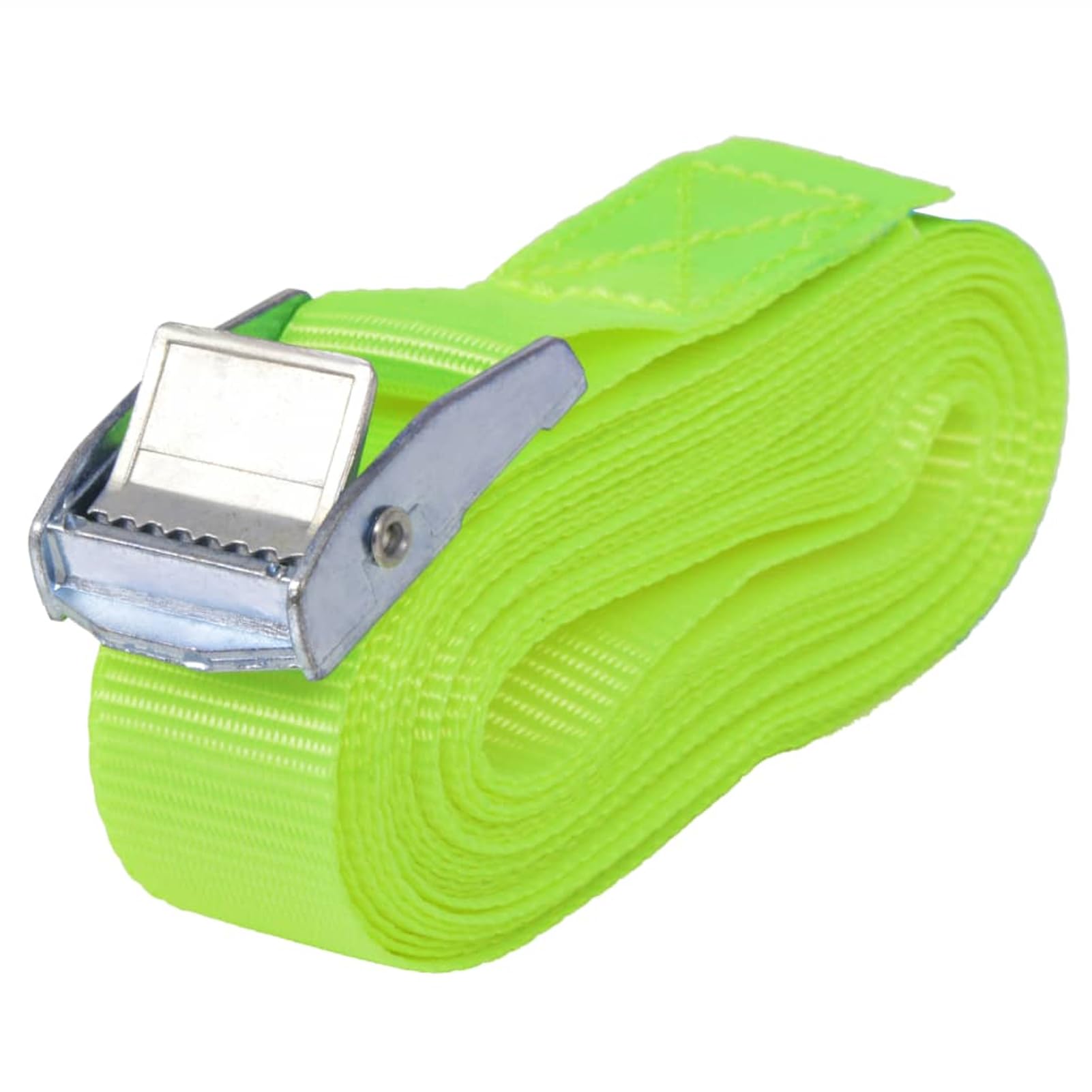 Homgoday Cinghie di Ancoraggio con Fibbia, 10 Pezzi, 5m x 25mm, 0,25t, Verde Fluorescente, EN-12195-2
