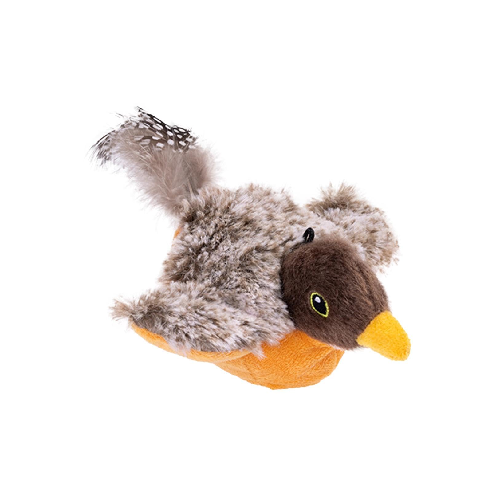 Jouet pour chat en forme d'oiseau battant interactif rechargeable tactile peluche