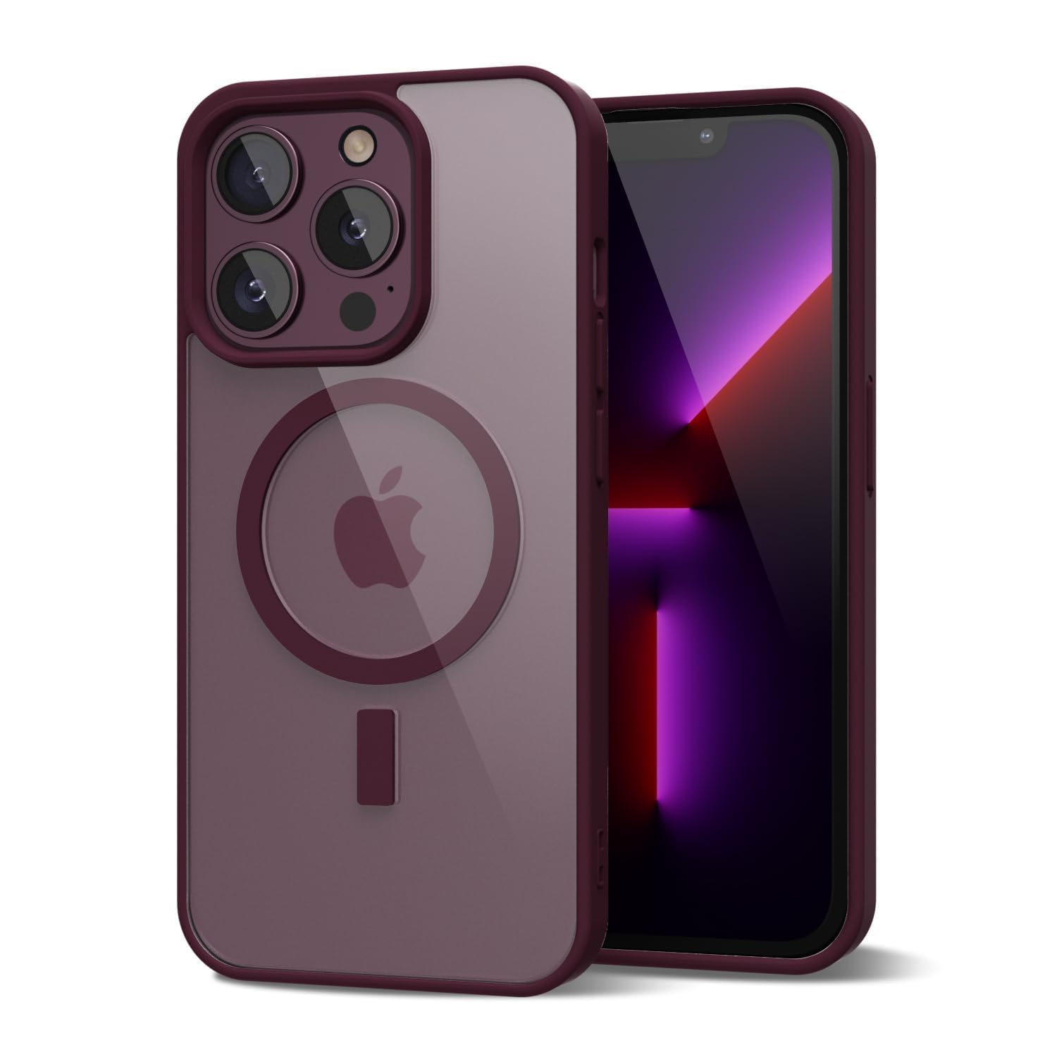 oakxco for iPhone 13 Pro Case Clear Magnetic Compatible with Magsafe, Cute Thin Slim Transparent Non-Yellowing TPU Bumper, Hard Shell & Soft Silicone