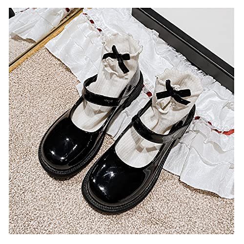 Image of Women's Platform Mary Janes Heart Cat Buckle Rivets Ankle Lolita Gothic Princess Platform Pumps Patent Leather Thorn Vintage Traditional Embroidery Upper Dress Shoes