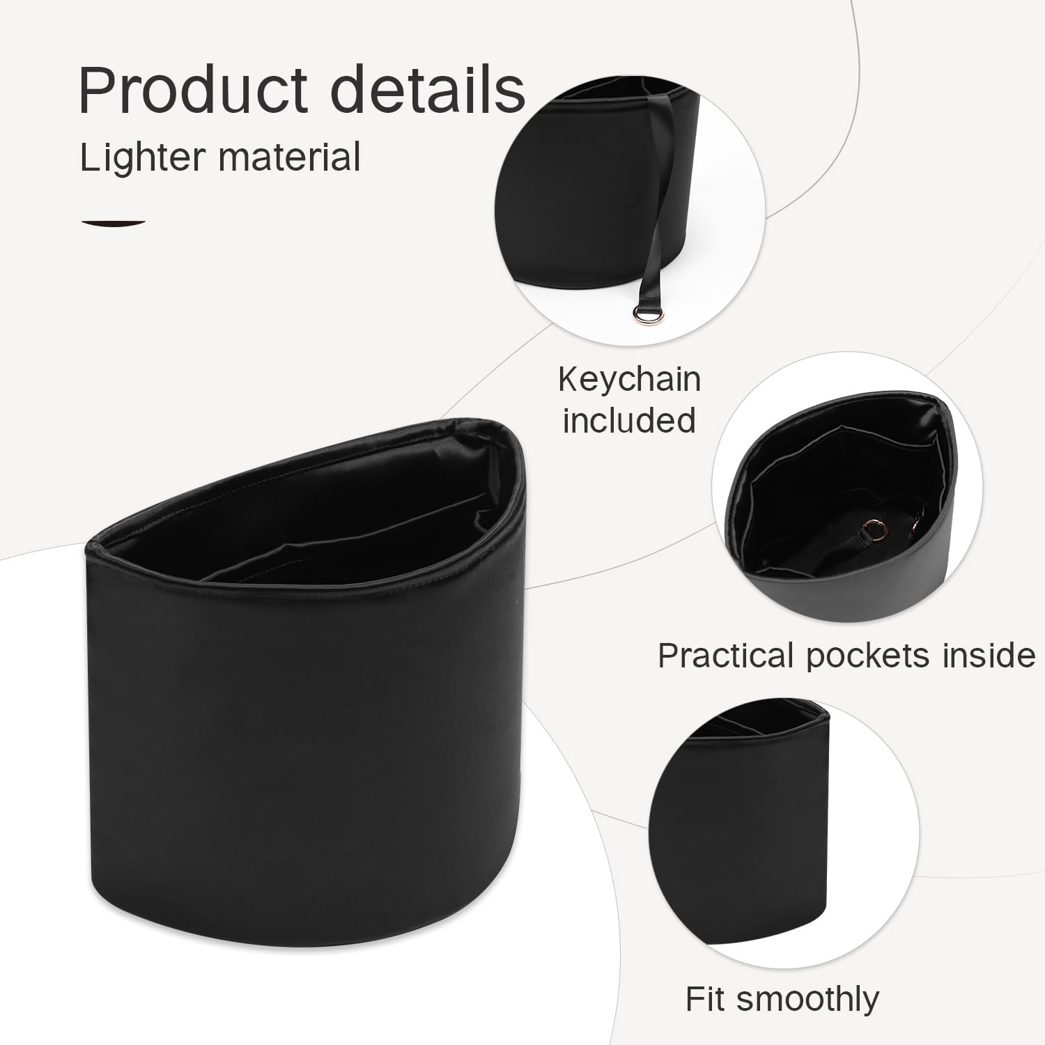 Fits for Duma 23A23P Large Bag Insert, Premium Silk Purse Organizer Insert, Smooth Touch & Lightweight，Luxury Handbag Organizer with Gift Box Fits For chanel(Large,Black)