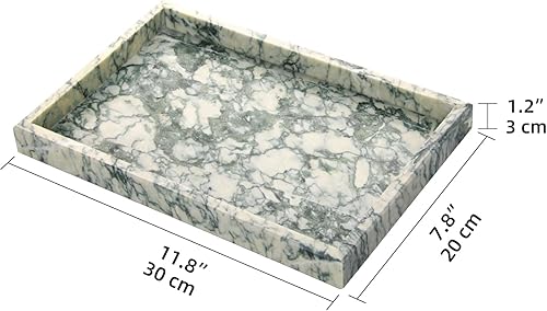 Miniatura 118 de Bandeja de tocador de baño de mármol, bandeja de tocador de lujo natural para el hogar, cocina, baño, bandeja decorativa de piedra para encimera