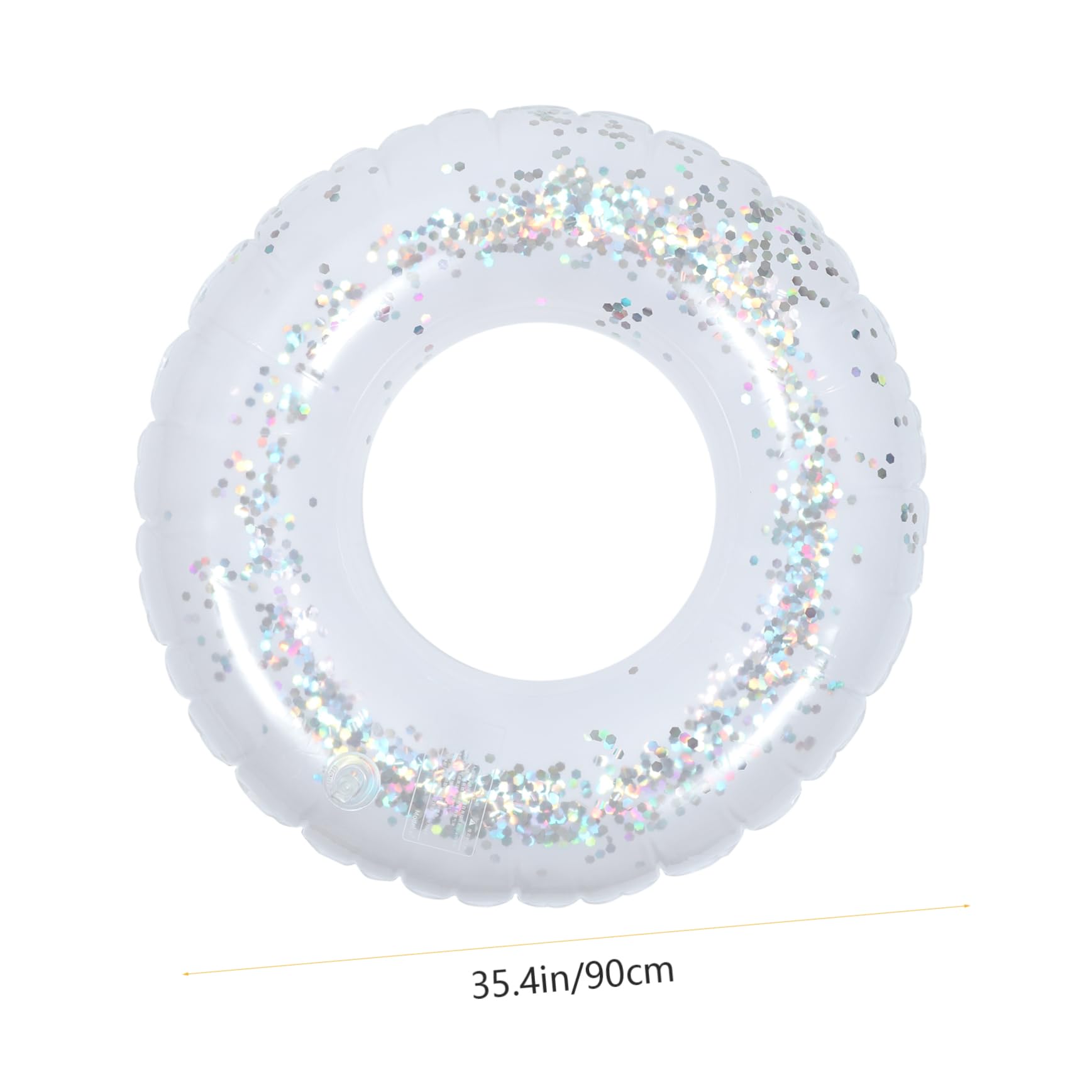INOOMP Colorful Transparent Floating Sequins Swimming Ring Inflatable PVC Water Party Accessory for Pool Fun Random Color