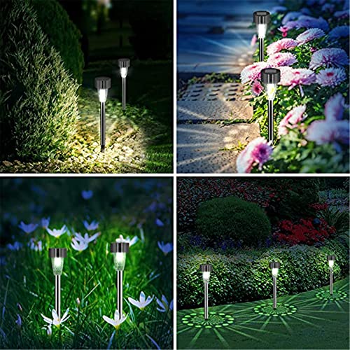 Suhui 12 Pack Super Bright Solar Lights Outdoor Pathway,Solar Landscape Path Light Stainless Steel,Solar Auto On/Off,Led Garden Light Solar Garden Backyard Lawn Driveway (Cool White) Hj-002D #TOP1