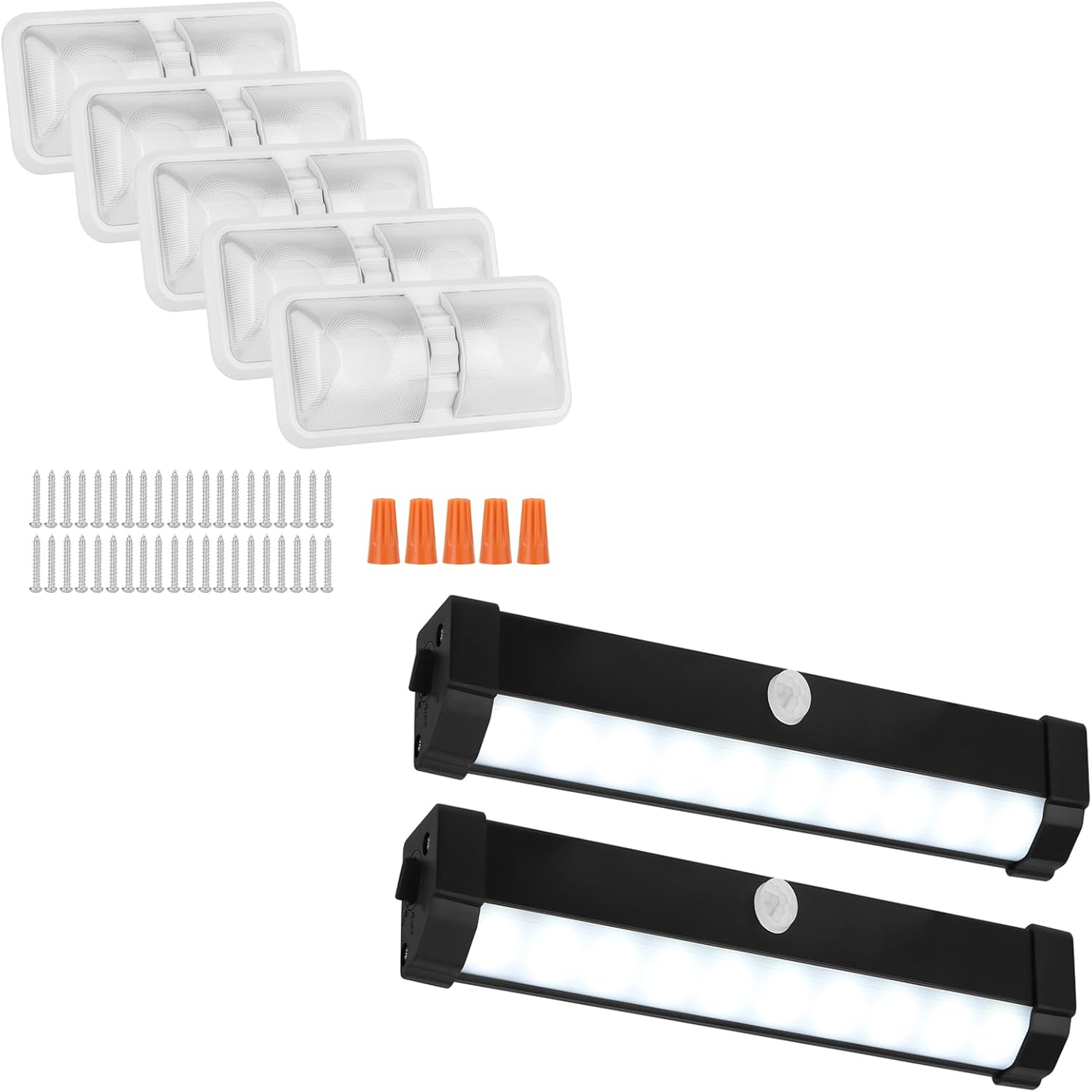 12V Led RV Ceiling 1100 Lumen Double Dome Light Motion Activated RV Step Lights