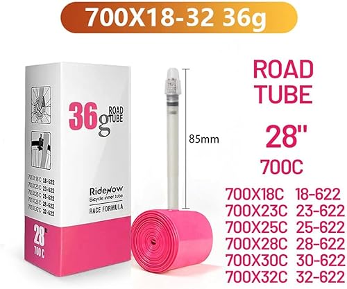 Miniatura 3 de RideNow 124 Pack Ultralight Bike Inner Tube 700 x 18-32  MTB27.529 inch x 1.9-2.5 TPU Inner Tubes with 456585mm Length French Valve Super Bike Light