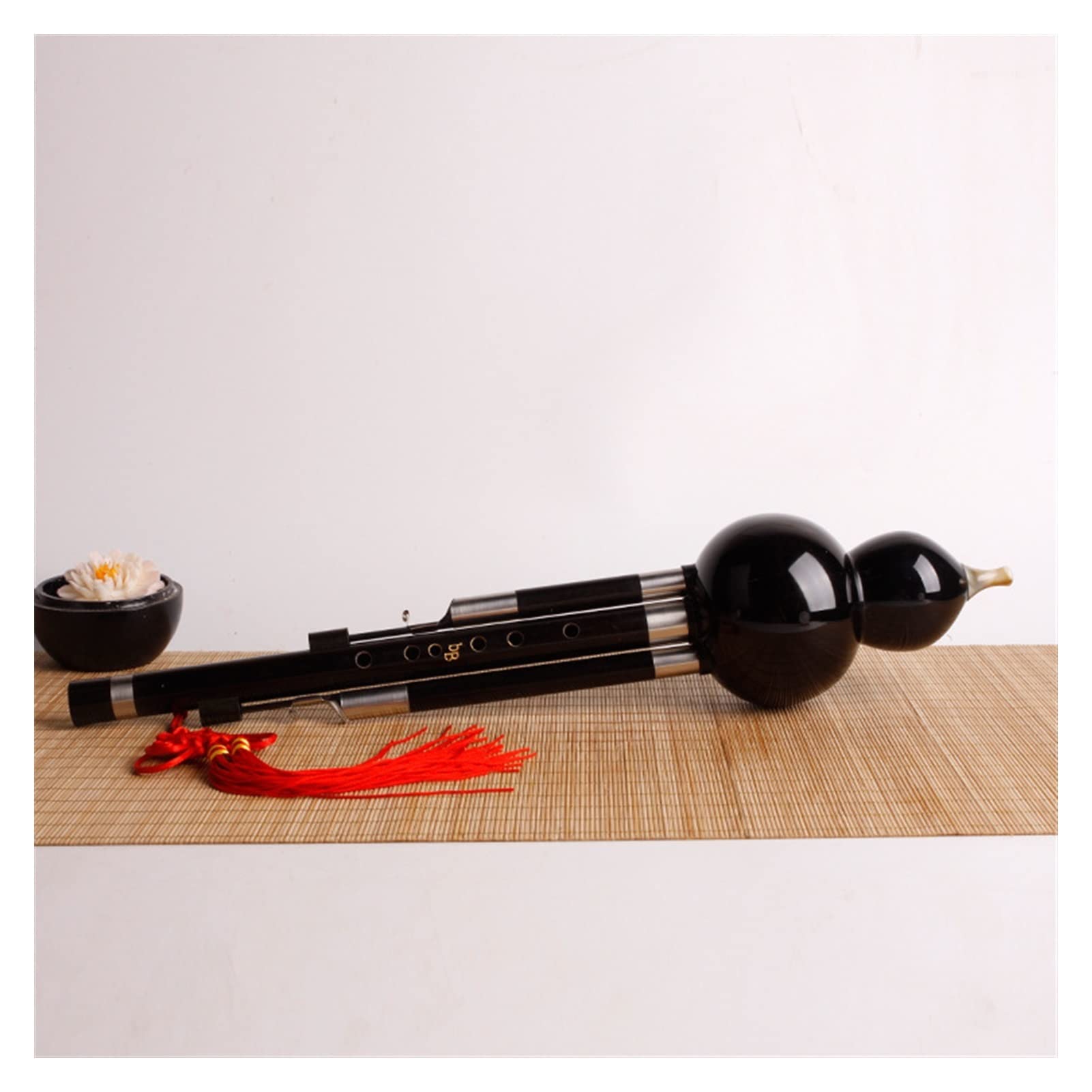 Hulusi-Flöte Musical Instrument Black Wood Cucurbit Seide Handgemachte Wind (Color : Bb)