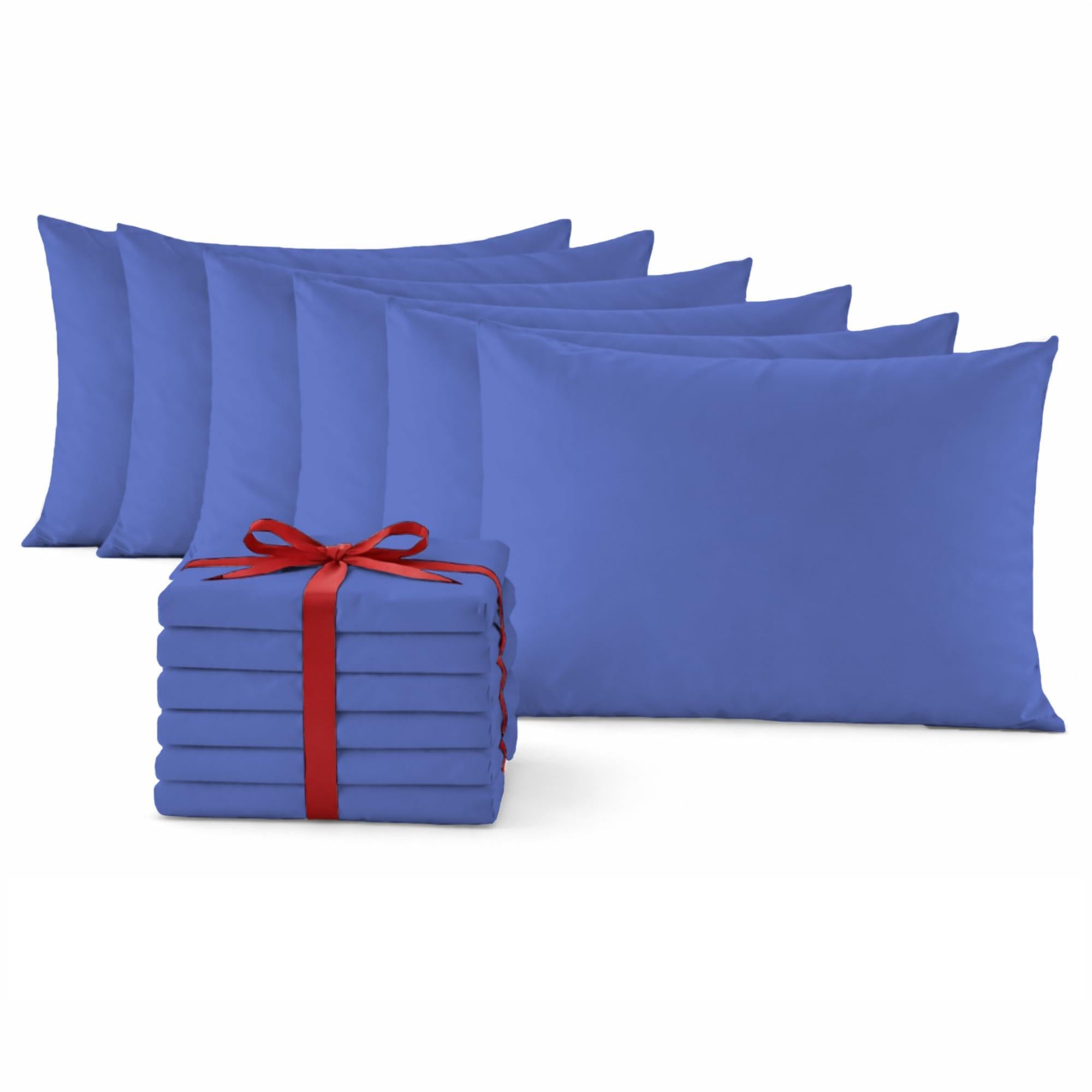 Pillow Cases 6 Pack | 100% Brushed Microfiber UK-Standard Size 50x75cm | Wrinkle & Stain Resistant Pillow Covers | OEKO-TEX Certified Pillowcase with Envelope Closure (Navy Blue, Pack of 6)