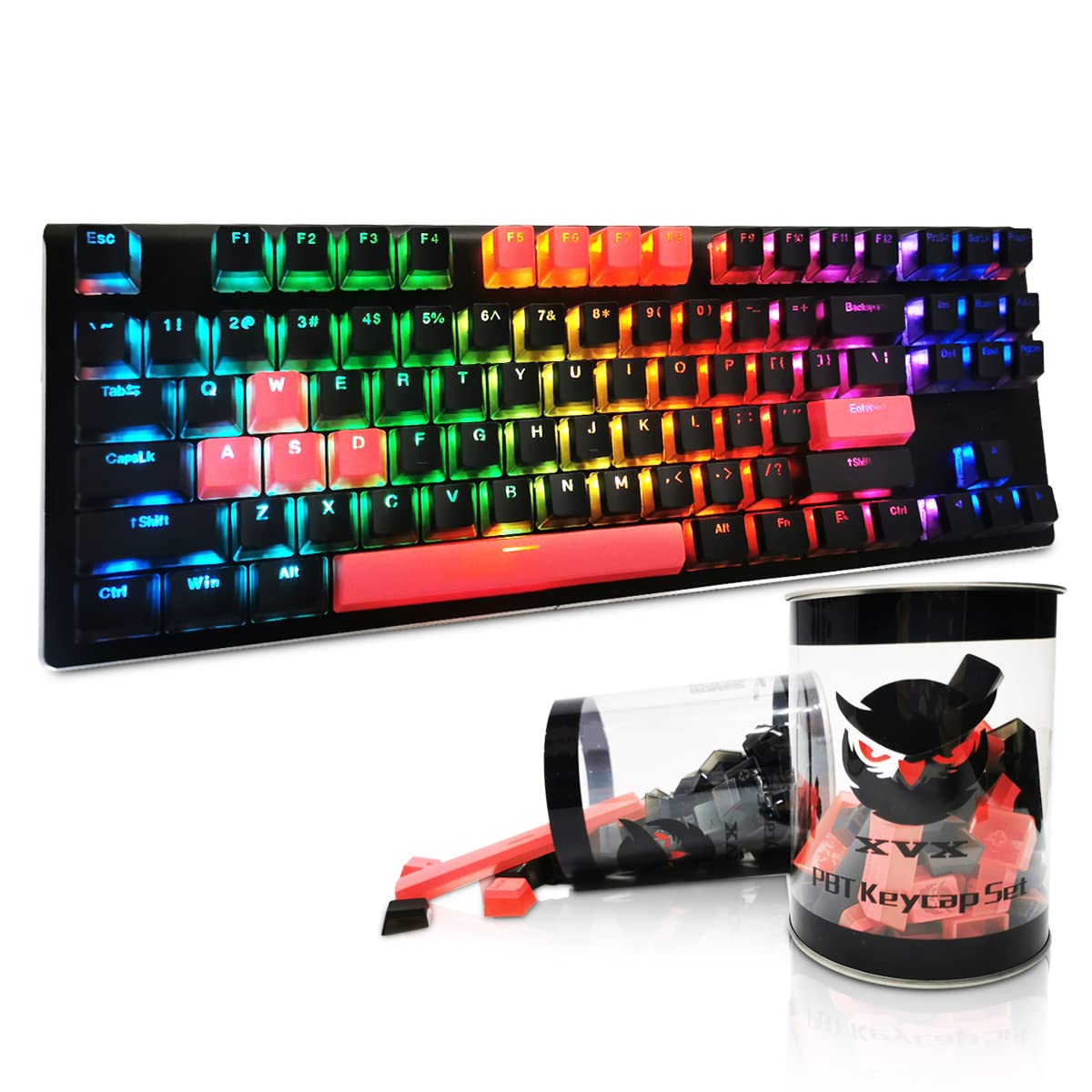 XVX Pudding Keycaps Custom Keycaps, Keycaps 60 Percent 165 Key Set Suitable for 61/64/68/84/87