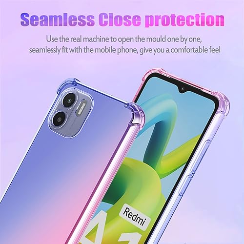 Miniatura 3 de Funda para Redmi A1, Redmi A2 220733SI Linda Funda para Niñas Mujeres, Gradiente Delgada Antiarañazos Suave TPU Funda Protectora a Prueba de Golpes