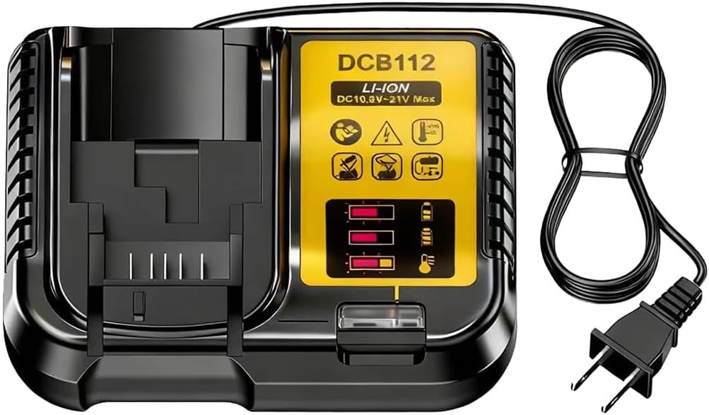DCB112 Fast Charger Repalcement for Dewlt Batteries Charger Compatible with Dewlt 12V/20V Max Battery DCB112 DCB118 DCB101 DCB114 DCB104 DCB120 DCB126 DCB206 DCB204 DCB230 DCB240 DCB612