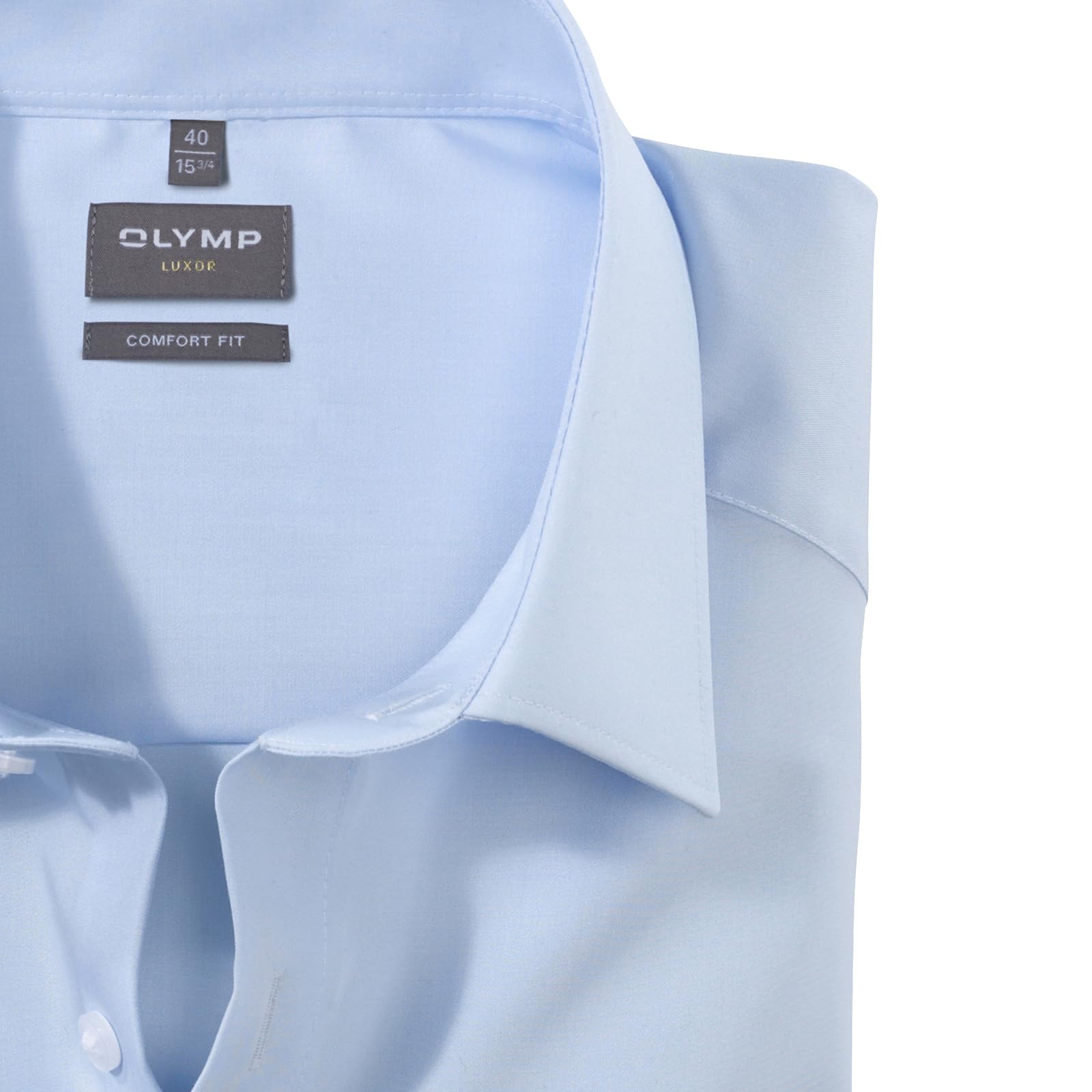OLYMP New Kent - Camicia da lavoro da uomo, a maniche lunghe, tinta unita, comfort