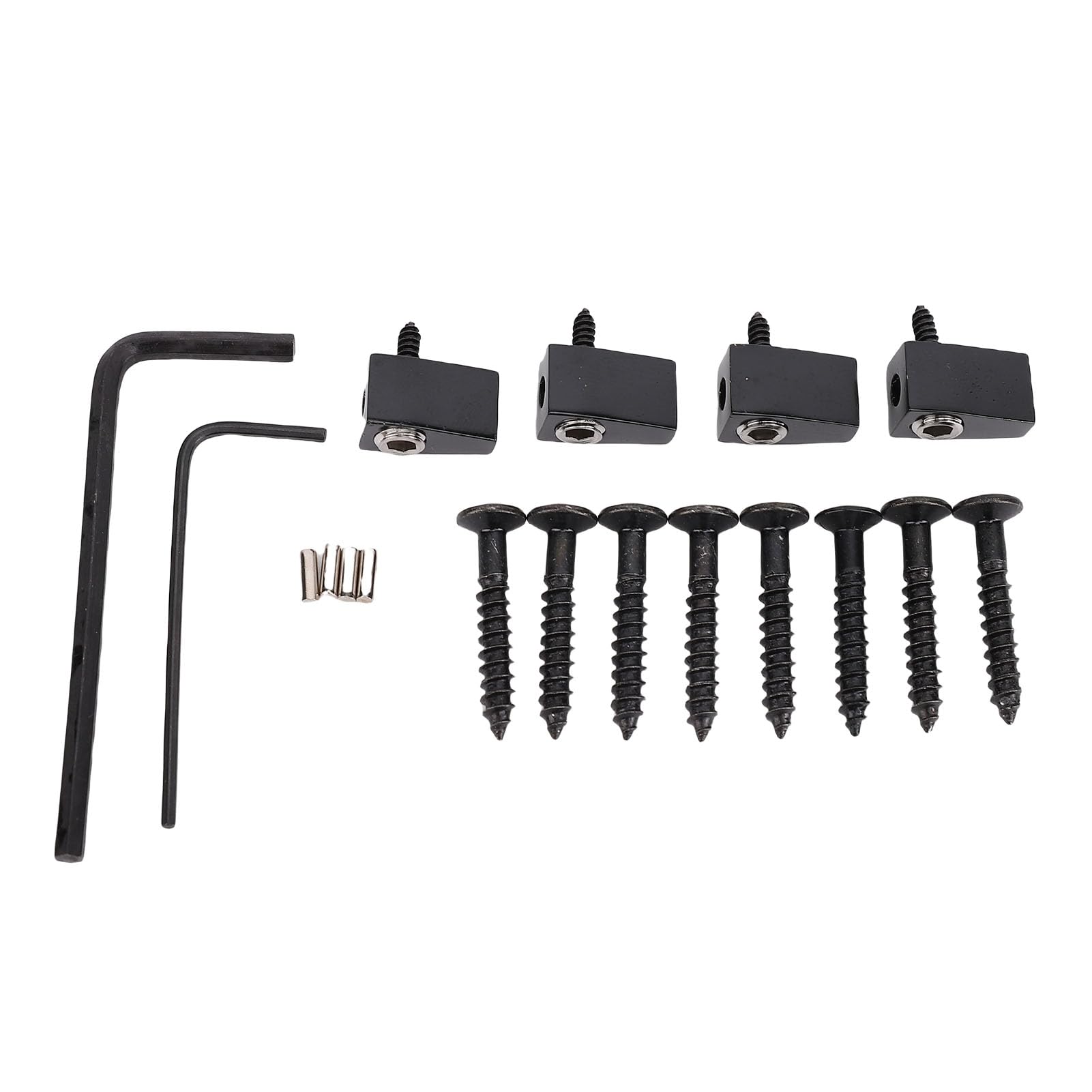 Tissting Ponte Per Basso Senza Paletta 4 Corde Con Serratura - Kit Di Ricambio Con Base CNC Regolabile Per Allineamento Corda E Stabilità Accordatura, Per Musicisti Professionisti (Black)