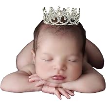 Infant Baby Girl Boy Crown Photo Shoots Headband for Newborn Crystal Princess Party Headwear Photography Props