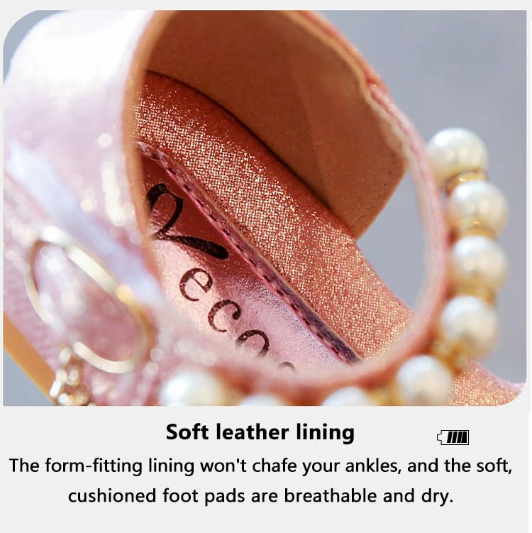 SAFECAMS Girls Little Kids Glitter Rhinestones Ballet Flats Ankle Strap Sequins Princess Sandals Comfort Soft Wedding Party Shoes for Kid Toddler Flat3