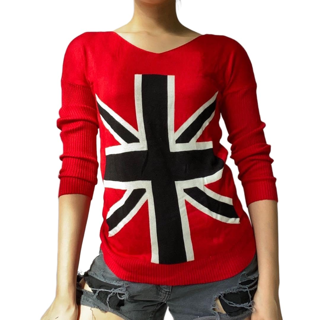 JDR Fashion, British Style: Red Wool Top for Women's Regular Wear (Size-XL)
