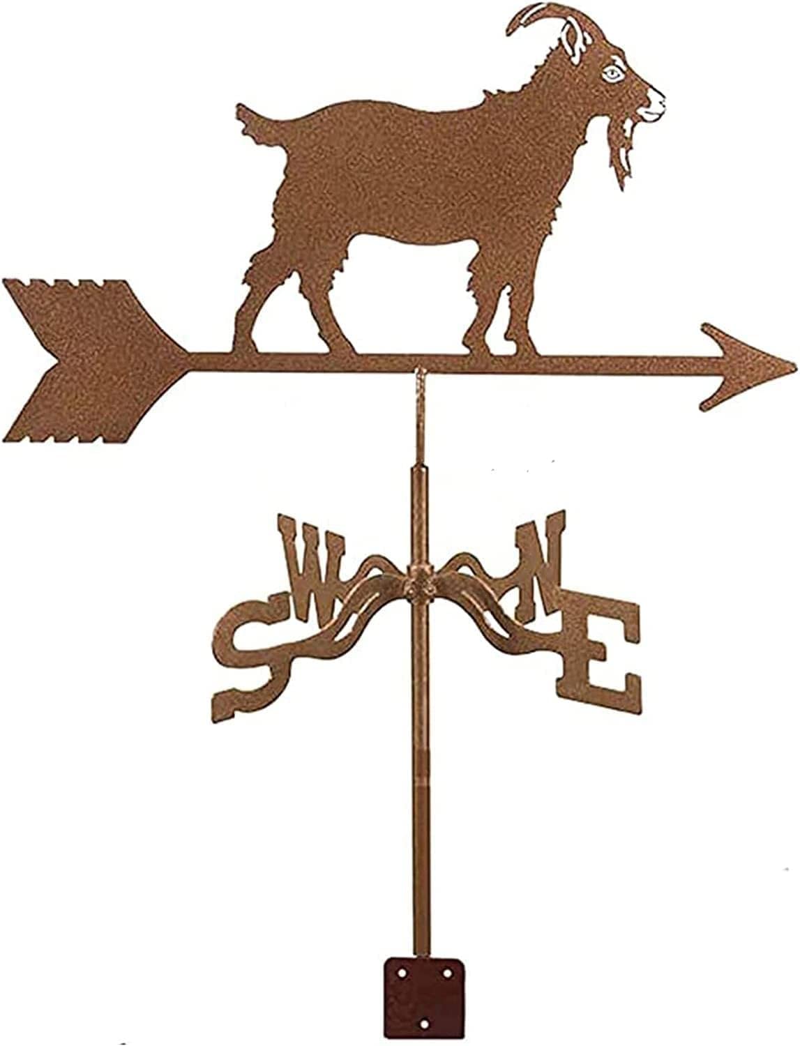 Klonwg Goat B Cattle, Horses And Sheep Weathervane Ornament Stainless Steel Weathervanes Animal Weathervane Wind Direction Indicator For Garden Patio Ornament