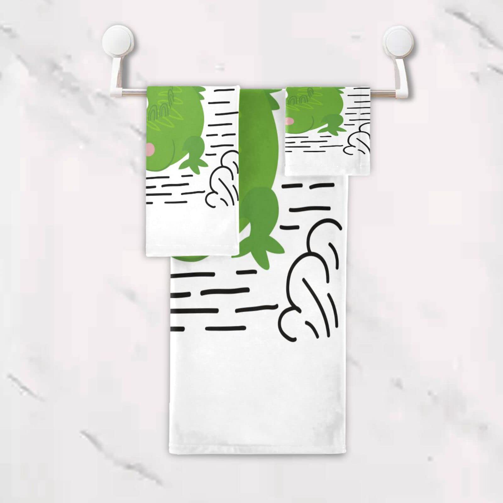 Dibujos Animados De Cocodrilo Animal Africano Juego de Toallas Para Baño Playa 100% Algodón de Piscina Toalla (1 Toalla de Baño y 1 Toalla de Mano y 1 Paño de Lavado)Para Nadar Hotel Niñas Niños Niños