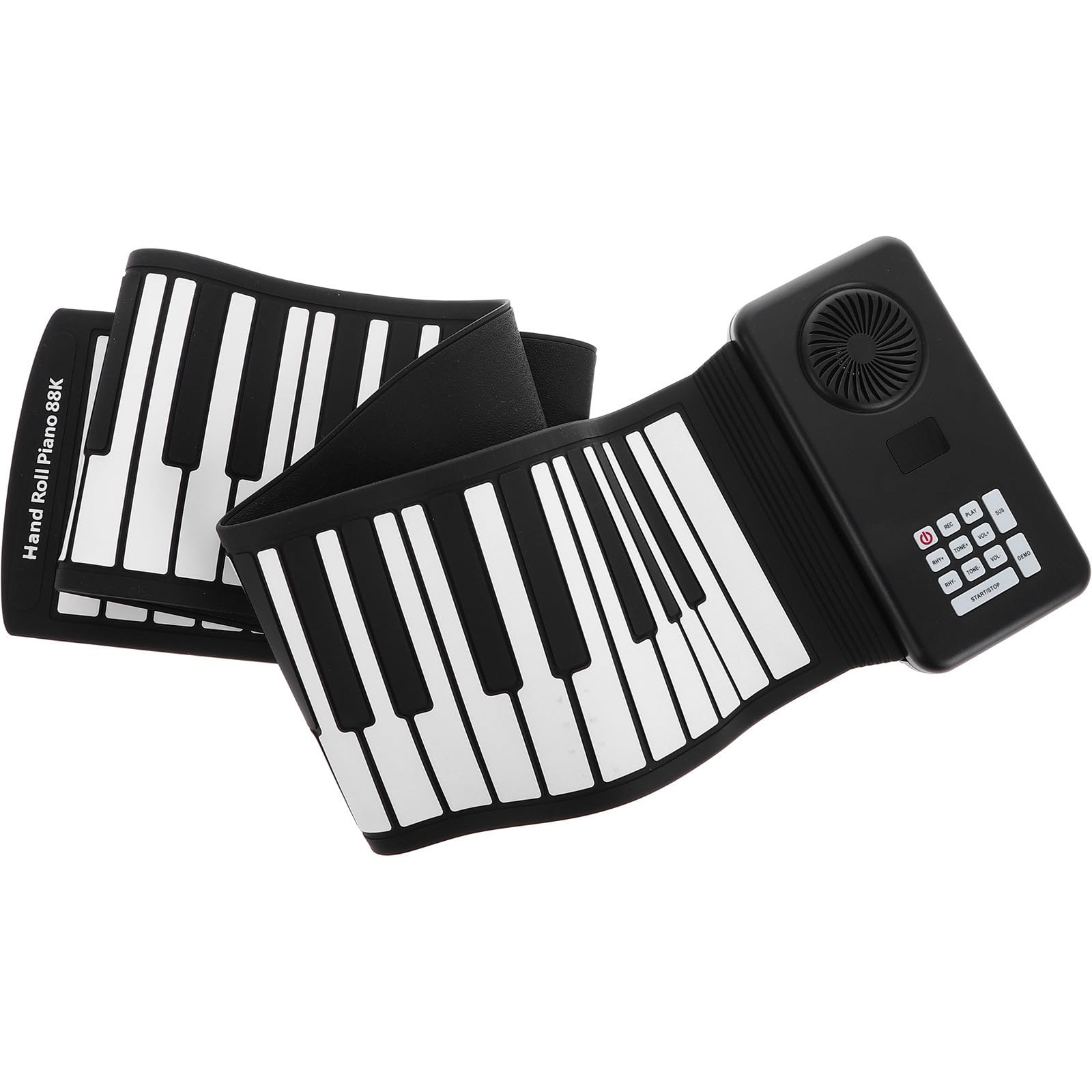 Holibanna Tastiera Pianoforte Portatile a Batteria in Silicone con 88 Tasti, Pianoforte Pieghevole Nero con Altoparlante Incorporato e Cavo USB per Uso da Principianti in Viaggio