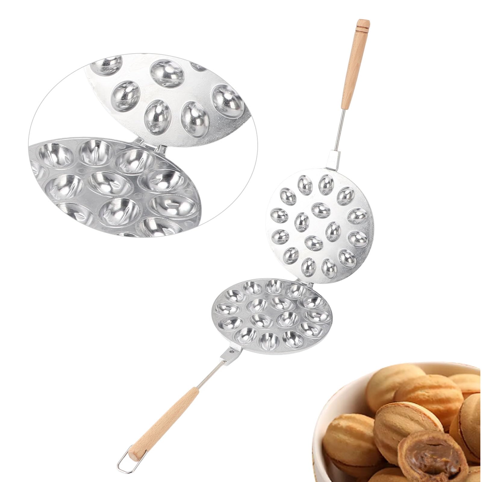 Molde para Galletas Ovalado Antiadherente de 16 Cavidades Molde de Aleación de Aluminio para Repostería Casera (Tipo 2)