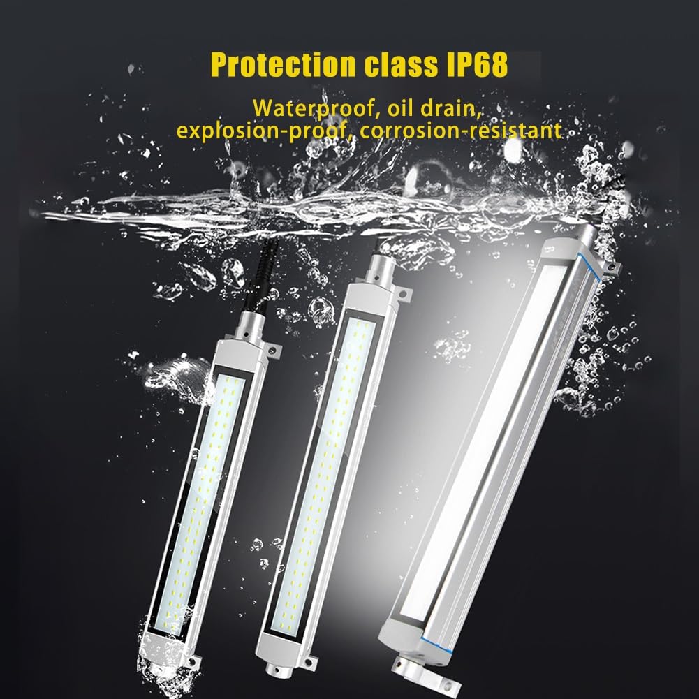 Lampa robocza LED do obrabiarek, tokarki CNC, aluminium wodoodporna i przeciwwybuchowa lampa przeciwwybuchowa, nadaje się do frezarek, szlifierek, stołów warsztatowych, maszyn do szycia (28 W -