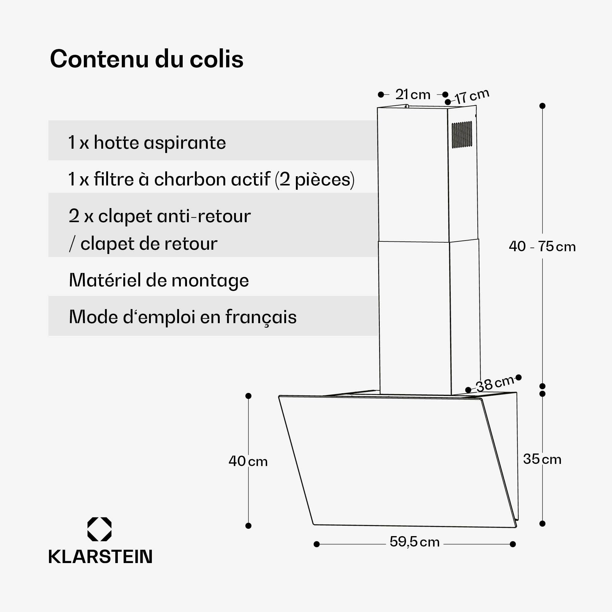 Klarstein FlashLine Campana extractora - 60cm campana cocina decorativa, pantalla táctil, 578 m³/h, a++ eficiencia energética, iluminación led, silenciosa 34,5 db, blanca, conductos & recirculación