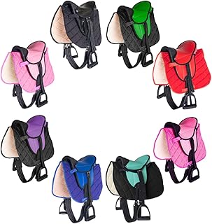 PFIFF 103106 - Juego Completo de sillín para niños Shettys o Caballos de Madera, Color Rosa