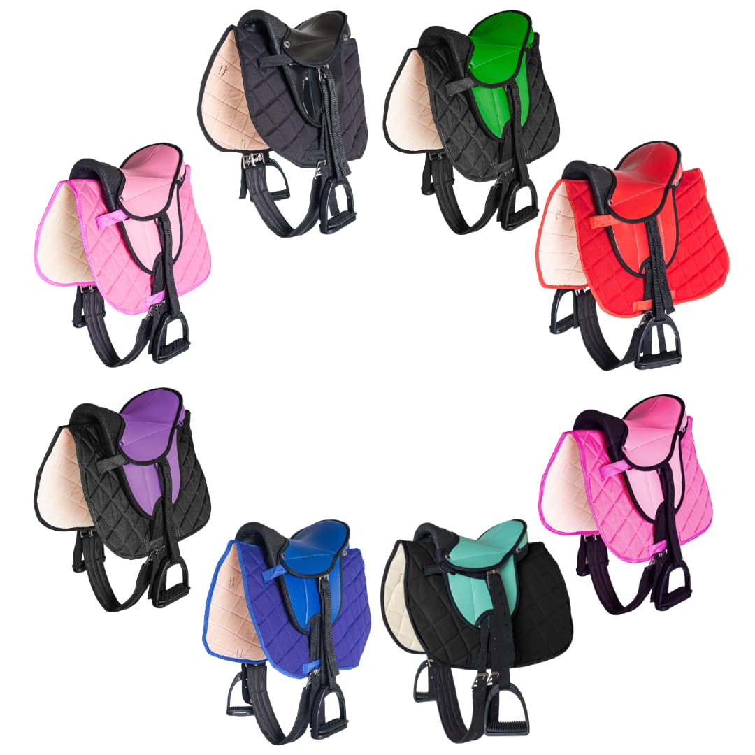 PFIFF 103106 Saddle Set for Shettys or Wooden Horses Complete Set Children's Saddle Green